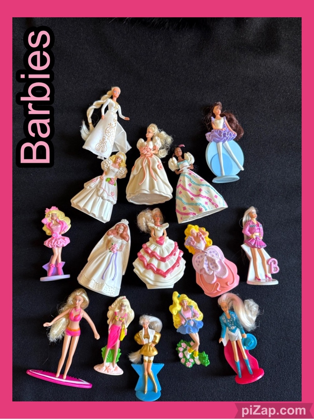 BARBIE Assorted Vintage Fashion Tiny Dolls in Pink, White, Blue ~ 15